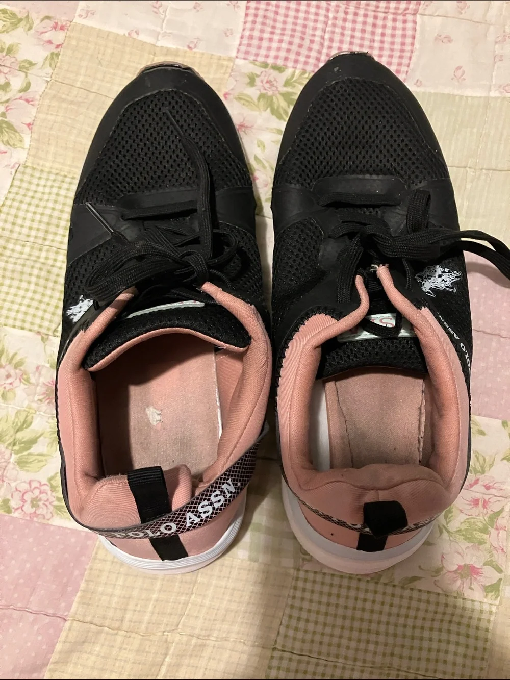 U.S. Polo Assn. Women's Black and Pink Athletic Sneakers - Picture 2 of 7